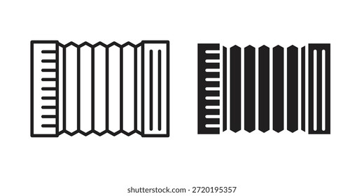Iconos de acordeón. Píxel perfecto. Icono de contorno de Vector. Concepto de logotipo plano.