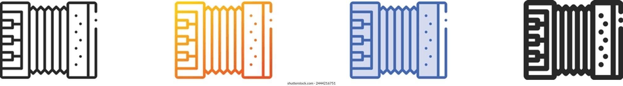 accordion icon.Thin Linear, Gradient, Blue Stroke and bold Style Design Isolated On White Background
