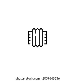 Accordion incomplete line art icon template