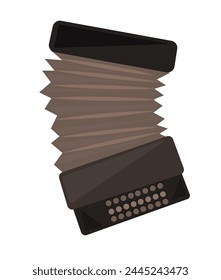 Accordion instrument, accordion hand drawing vector illustration