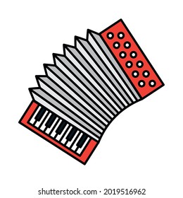 accordion instrument icon on white background