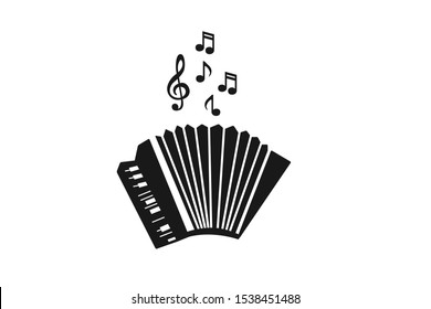 accordion instrument musical icon vector 