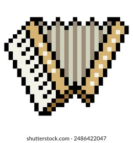Accordion instrument in pixel art style