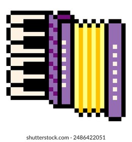 Accordion instrument in pixel art style