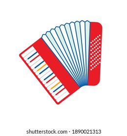 Accordion isolated on white background. Accordion flat icon in cartoon style. Accordion closeup
