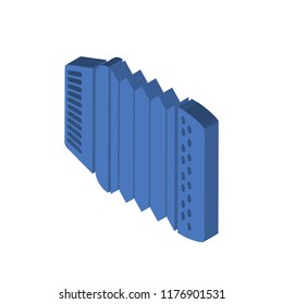 Accordion isometric left top view 3D icon