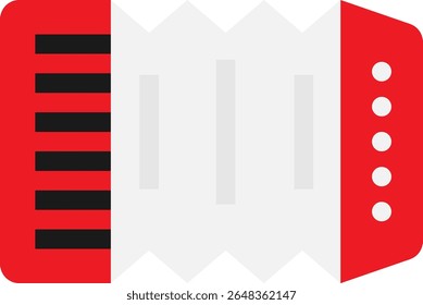 Accordion Jazz Musical Icon Vector Flat Illustration