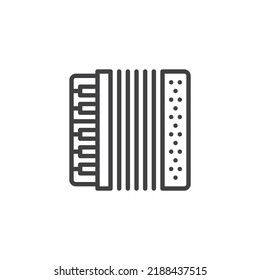 Accordion line icon. linear style sign for mobile concept and web design. Accordion outline vector icon. Symbol, logo illustration. Vector graphics