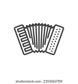 Accordion line icon. linear style sign for mobile concept and web design. Accordion outline vector icon. Symbol, logo illustration. Vector graphics