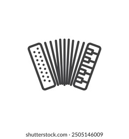 Accordion line icon. linear style sign for mobile concept and web design. Accordion outline vector icon. Symbol, logo illustration. Vector graphics