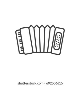 Accordion line icon. Music instrument.