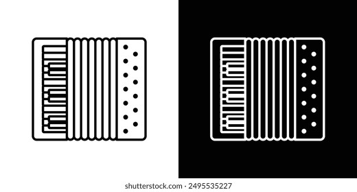 Accordion line icon vector illustration set.