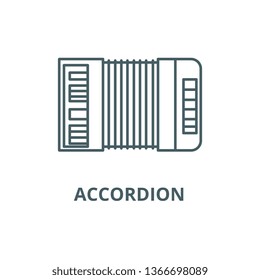 Accordion line icon, vector. Accordion outline sign, concept symbol, flat illustration