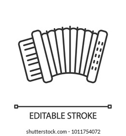 Accordion linear icon. Thin line illustration. Contour symbol. Vector isolated outline drawing. Editable stroke