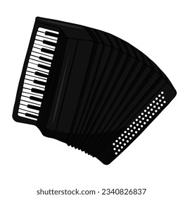 Accordion, modern musical instrument. Classic accordion, harmonious sound. Isolated Vector illustration