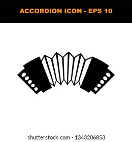 Accordion monochrome icon in trendy flat style isolated on white background.- vector
