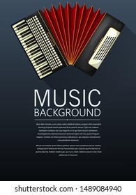 Accordion music background, vector layout