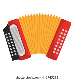 Accordion music instrument colorful icon design, vector illustration image.