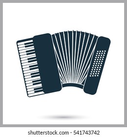 Accordion music instrument icon. Simple design for web and mobile