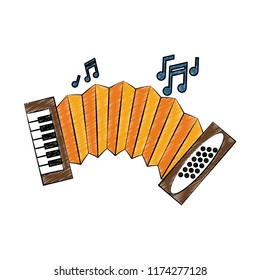 Accordion music instrument scribble