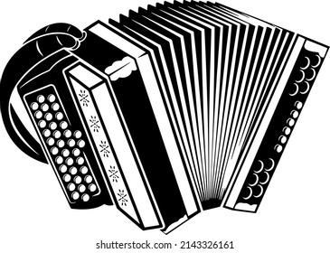 Accordion Music Instrument Vector Logo