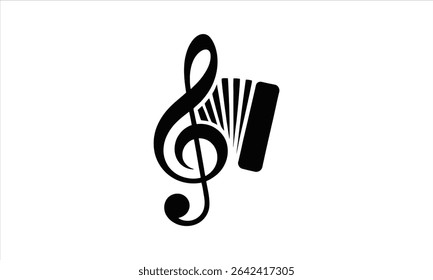Accordion music treble clef note icon design