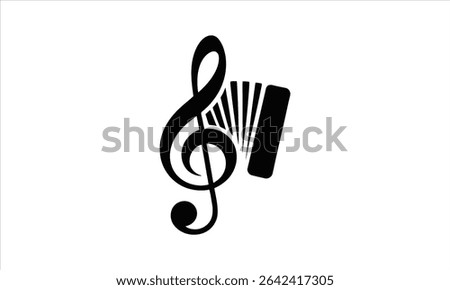 Accordion music treble clef note icon design