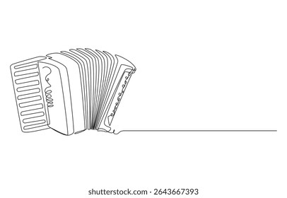 Acordeão Instrumento Musical conceito desenho de arte de linha contínua