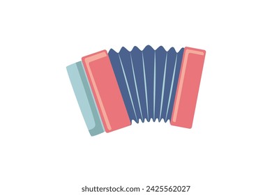 Accordion Musical Instrument Flat Sticker Design