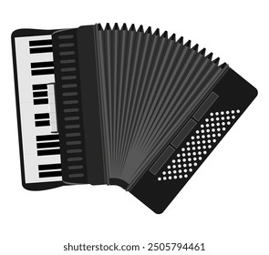 accordion musical instrument flat style vector illustration isolated on white background