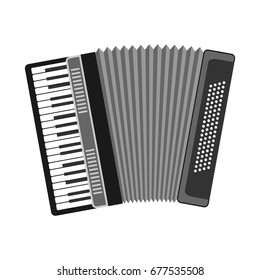 Accordion, musical instrument, accordion icon. Flat design, vector illustration, vector.
