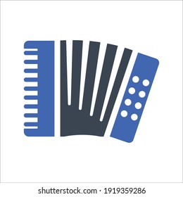Accordion musical instrument icon, Vector graphics
