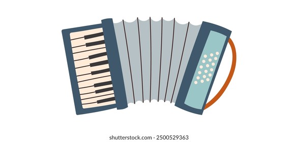 Accordion musical instrument isolated on a white background. Oktoberfest concept. Music concept. 