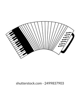 Accordion, musical instrument in line style