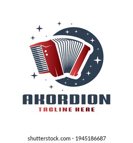 accordion musical instrument logo design