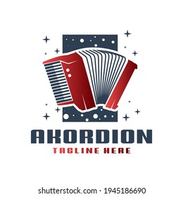 accordion musical instrument logo design