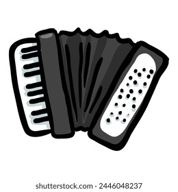 Accordion Musical Instrument Vector Doodle Icon