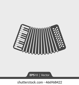 Accordion musical instrument vector icon for web