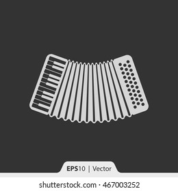 Accordion musical instrument vector icon for web and print