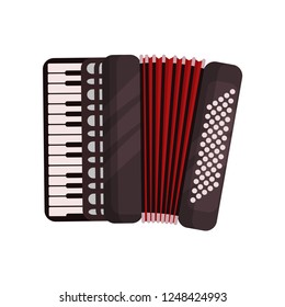Accordion musical instrument vector Illustration on a white background
