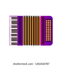 Accordion Musical Instrument Vector Illustration. White Background.