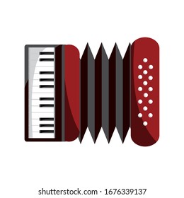 accordion musical instrument vector illustration isolated icon