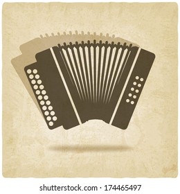 accordion old background - vector illustration