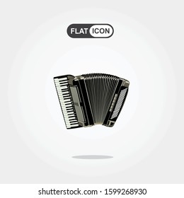 Accordion on the white background
