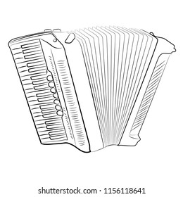 accordion on white background linear vector illustration. It is used in web design and printing.
