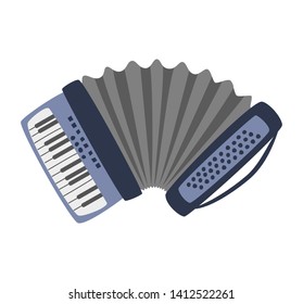 Accordion on the white background. Vector illustration.