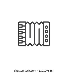 Accordion outline icon. linear style sign for mobile concept and web design. Music instrument simple line vector icon. Symbol, logo illustration. Pixel perfect vector graphics