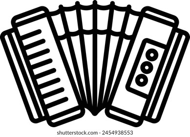 accordion outline icon vector illustration