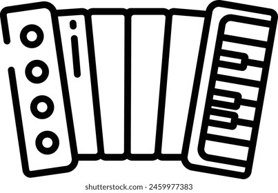 accordion outline icon vector illustration