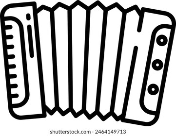 Accordion outline icon vector illustration